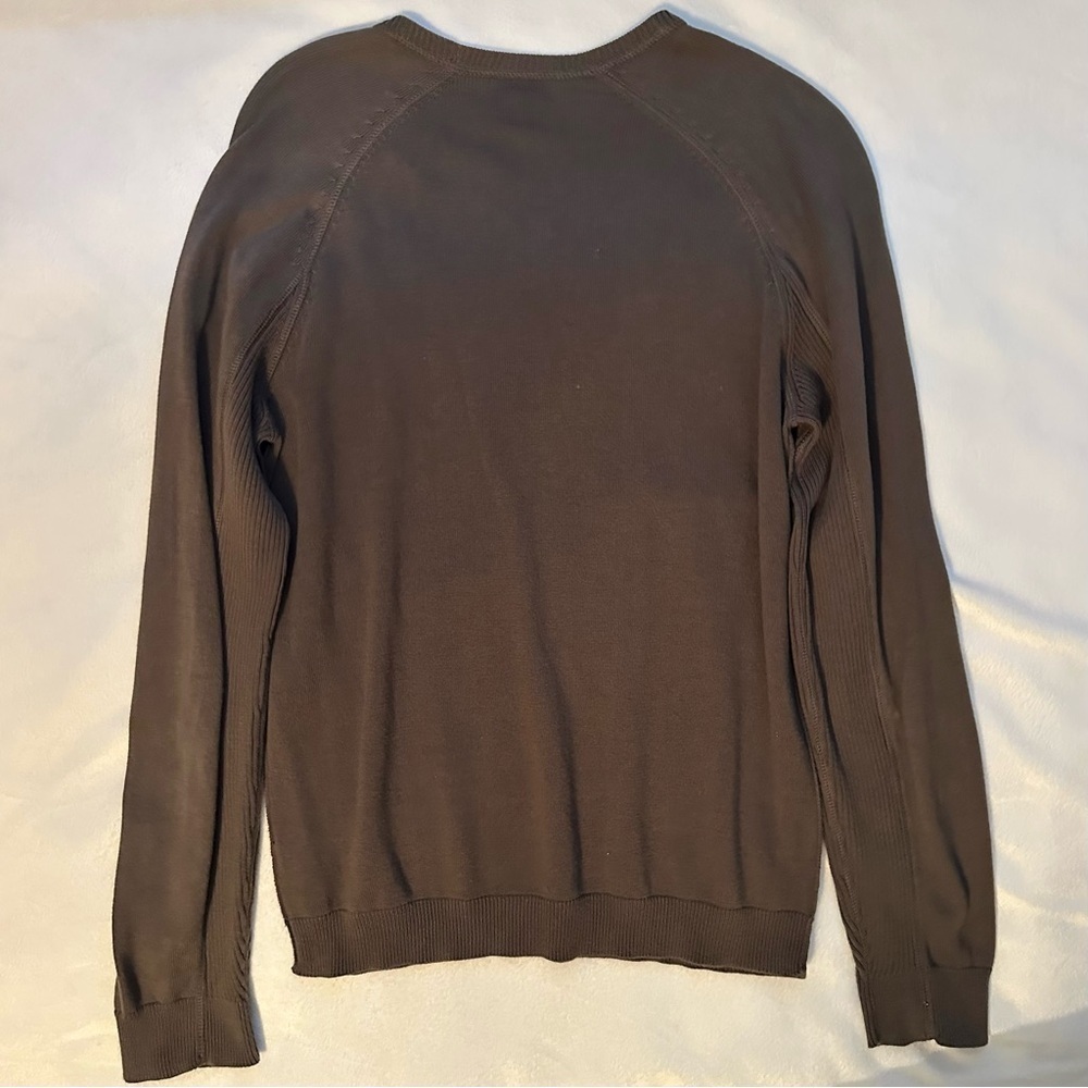GUESS JEANS AUTHENTIC Brown Knit Lightweight Sweater Men’s S Logo Y2K - Picture 3 of 7